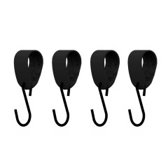 S-haak zwart + leren hanger | set van 4