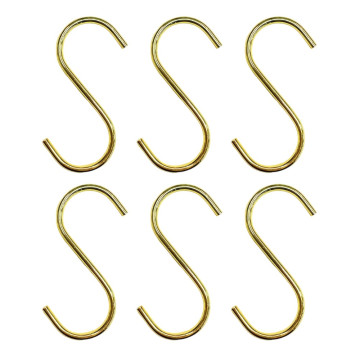 S-haken Goud 9,5cm - set van 6 (S-haakjes S-haak S haken)